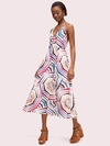 KATE SPADE GEOBRELLA LINEN HALTER DRESS,716454544471