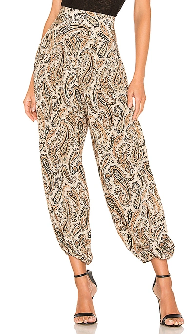 Nili Lotan Moscow Pant In Black & Beige Paisley