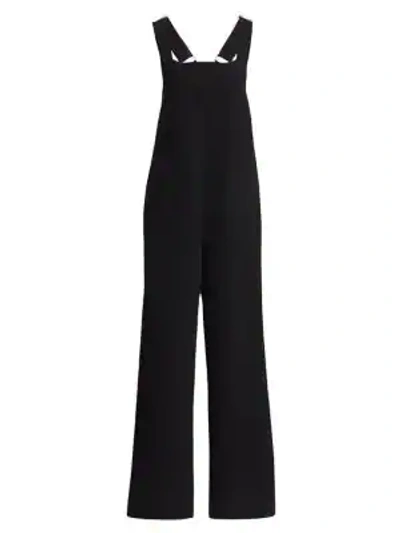 The Row Margaret Stretch Wool Overalls In Black