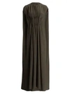 THE ROW Antonia Gathered Cape Silk Gown