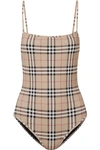 Burberry Vintage Check Swimsuit In Beige
