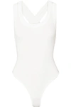 THE LINE BY K SUKI RIBBED STRETCH-COTTON JERSEY THONG BODYSUIT