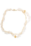 ALIGHIERI THE INFINITE LIGHT GOLD-PLATED AND BEAD NECKLACE