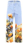 MSGM MSGM FLORAL PRINTED CROPPED JEANS
