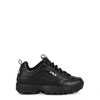 Fila Distruptor Low Sneakers In Black Leather In Black