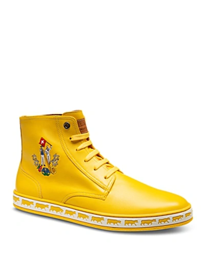 Bally Men's Alpistar Leather High-top Sneakers, Yellow In Canary Yellow