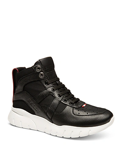 Bally Men's Birko Leather High-top Trainers In Black