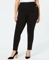 Calvin Klein Performance Plus Size Pull-on Active Leggings In Pinstripe