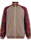 GUCCI GUCCI HOUNDSTOOTH CHECK TRACK JACKET - BROWN