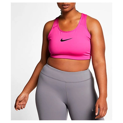 Nike Plus Size Dri-fit Medium-support Sports Bra In Active Fuchsia/ Black