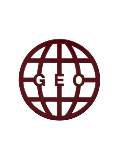 Geo Globe Brooch - 红色 In Red