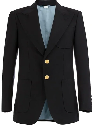 Gucci Fitted Wool Blazer - 黑色 In Black