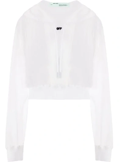 Off-white Sheer Hoodie In White