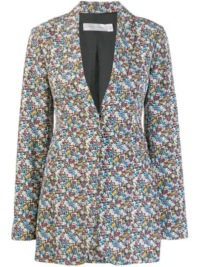 Victoria Beckham Mini Floral-print Blazer Jacket