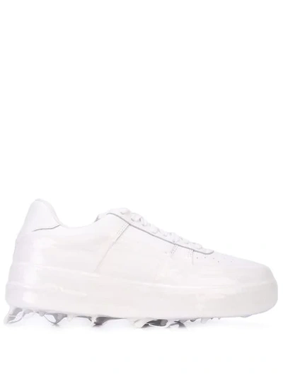 424 Dipped Low Top Leather And Rubber Sneakers In White