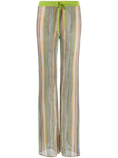 Missoni Striped Mesh Trousers - 绿色 In Green