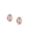 NATALIE MARIE 9KT ROSE GOLD MARQUISE SAPPHIRE STUDS