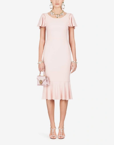 Dolce & Gabbana Cady Midi Dress In Neutrals