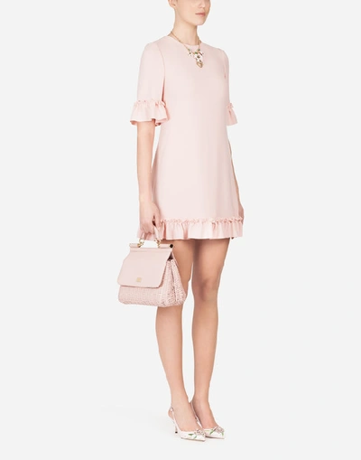 Dolce & Gabbana Short Cady Dress In Pink