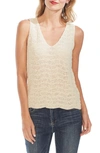 VINCE CAMUTO WAVE STITCH SLEEVELESS SWEATER,9039203