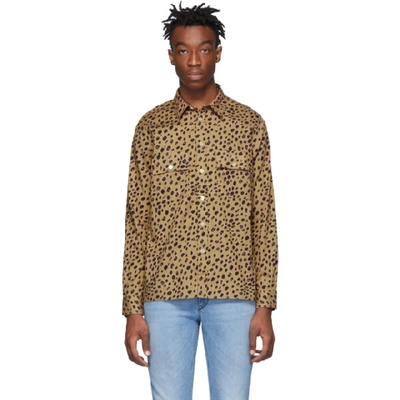 Ps By Paul Smith Cheetah Print Overshirt In Brown