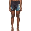 PAUL SMITH PAUL SMITH BLACK DINO CLASSIC SWIM SHORTS