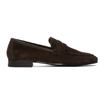 Paul Smith Glynn Chocolate Brown Suede Loafers In 66 Brown