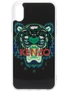 KENZO KENZO MULTICOLOURED TIGER LOGO PRINT IPHONE X CASE - 99 BLACK