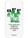 OFF-WHITE TRANSPARENT PALM PRINT AND LOGO IPHONE X CASE