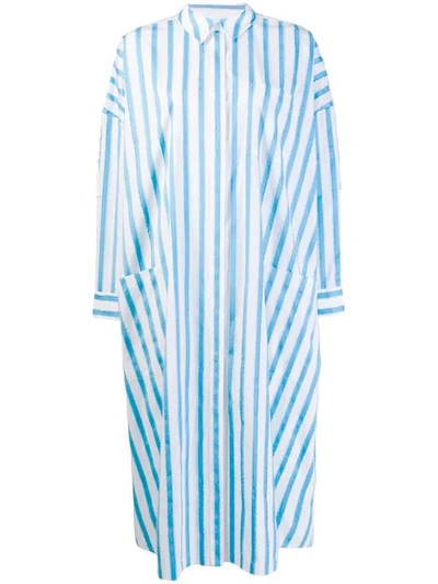 Maison Rabih Kayrouz Striped Oversized Shirt Dress In Blue