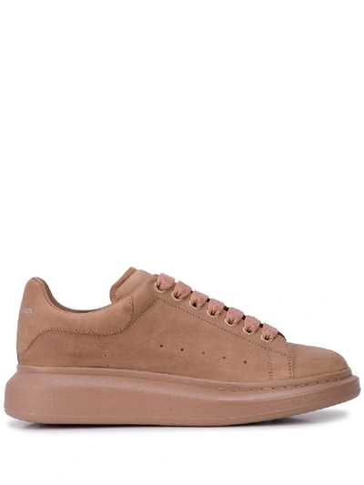 Alexander Mcqueen Taupe Suede Oversized Sneakers In Pink