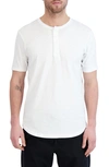 Goodlife Sunfaded Slub Scallop Henley In White