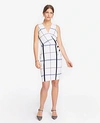 ANN TAYLOR PLAID WRAP SHEATH DRESS,502383