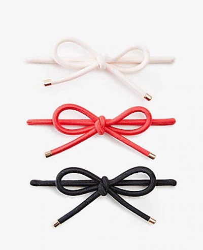 Ann Taylor Bow Elastic Hair Tie Set In Blazing Red