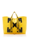 Off-white Diagonal Arrows Logo Print Tote In Yellow