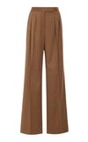MAX MARA DAPHNE PINSTRIPED WOOL WIDE-LEG trousers,719670