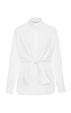 MAX MARA DINDA TIE-DETAILED COTTON-POPLIN SHIRT,719671