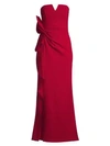 AIDAN MATTOX Strapless Ruffle Gown