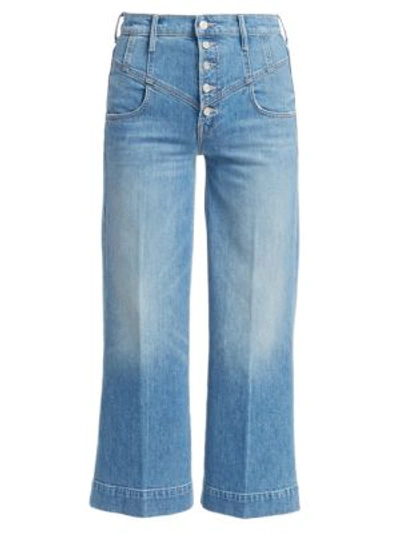 Mother The Swooner Roller Cropped Wide-leg Jeans In Post No Bills