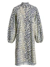 GANNI Leopard-Print Cotton Poplin Shirtdress