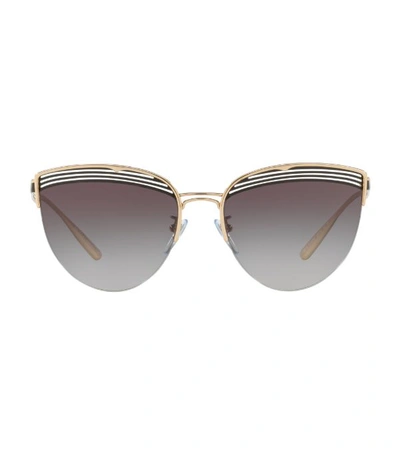 Bvlgari Cut-out Cat Eye Sunglasses In Grey Gradient