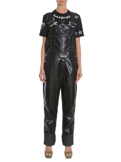 Givenchy Eco Leather Dungarees In Black