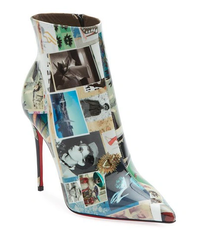 Christian Louboutin So Kate Collage Patent Red Sole Booties In Multi