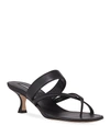 Manolo Blahnik Black Susa Mules In Brown