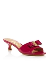 Ferragamo Women's Gino Kitten-heel Slide Sandals In Cerise