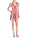 Poupette St Barth Poupette St. Barth Sasha Cover-up Minidress In Pink Fanciful