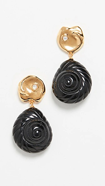 Lizzie Fortunato Venus Earrings In Brass/black