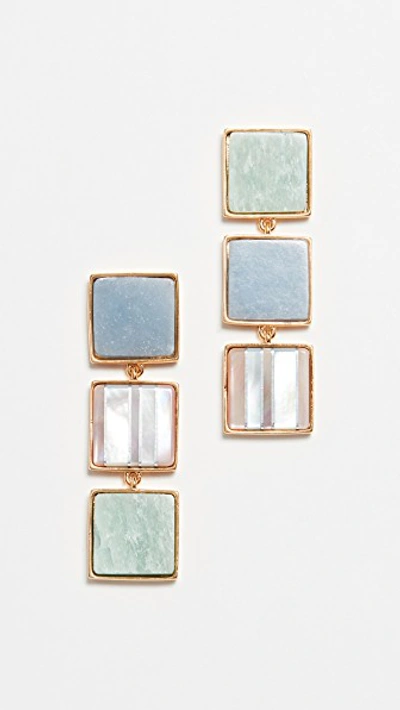 Lizzie Fortunato Trease Island Earrings In Green/blue