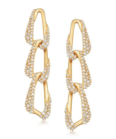 Astley Clarke Gold Vela Diamond Drop Earrings