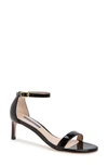 Stuart Weitzman Nunaked Straight Patent Leather Sandals In Black